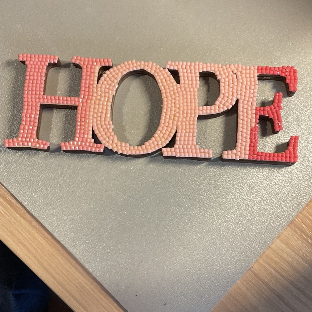 “Hope” Diamond Art Sign Pink Rhinestone Inspirational Home Decor Sealed